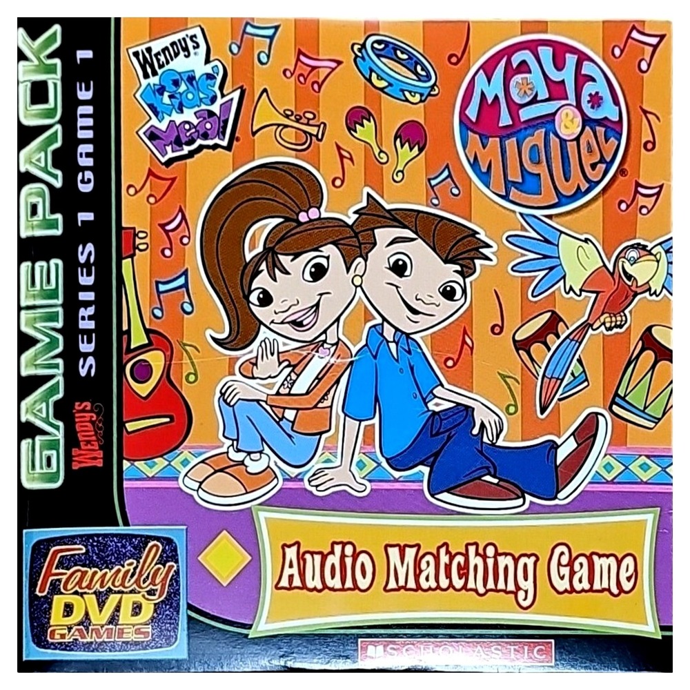 Scholastic Maya & Miguel Audio Matching Game DVD Wendys Kids Meal‎ Series 1 EUC